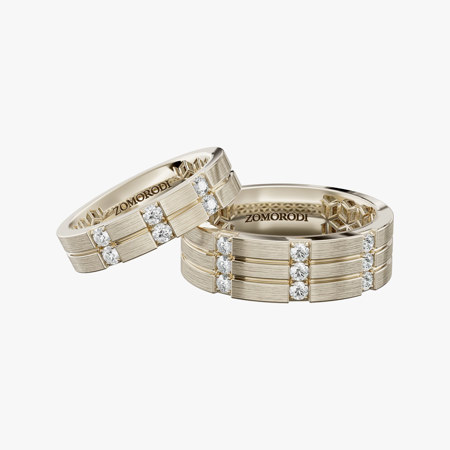 Champagne Gold Mahoor Matching Wedding Rings